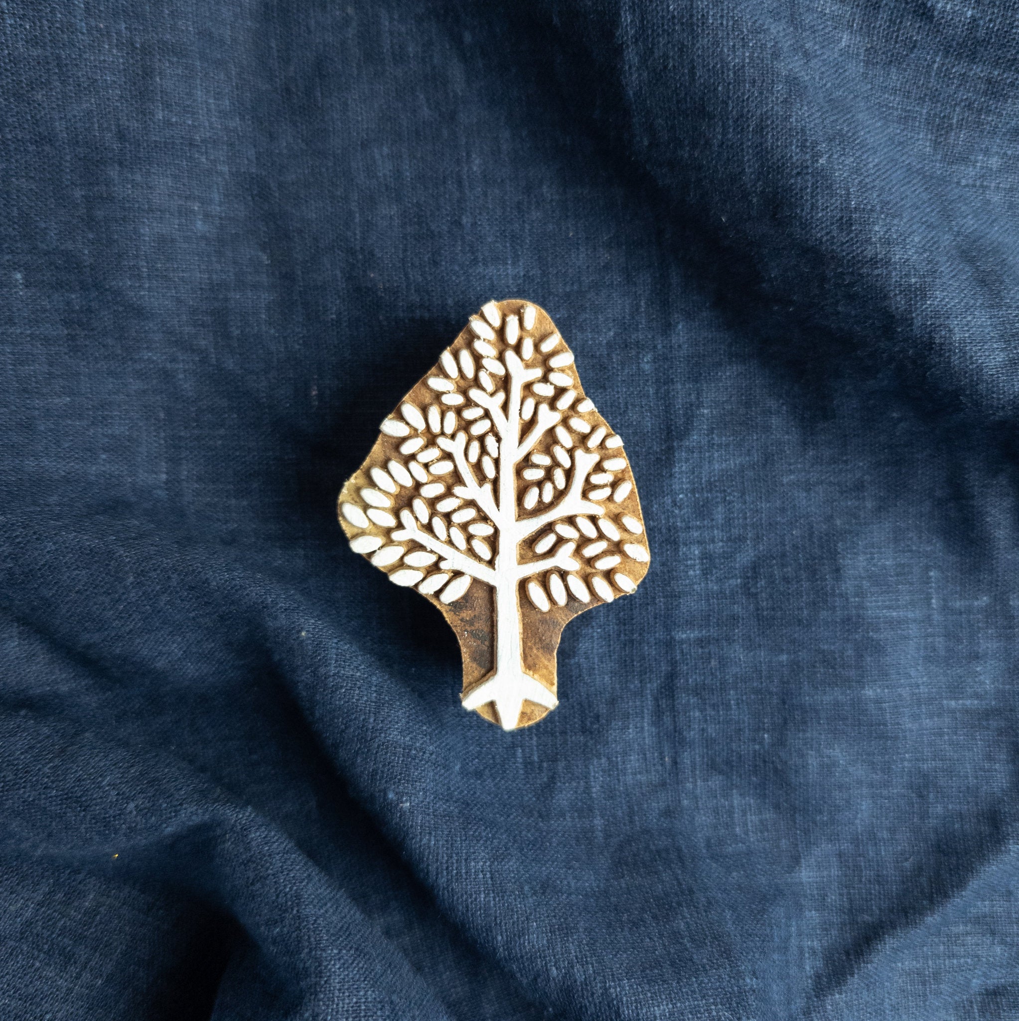 Leafy Tree Wood Block Printing Stamp – Fabric & Batik Block – Textile ...