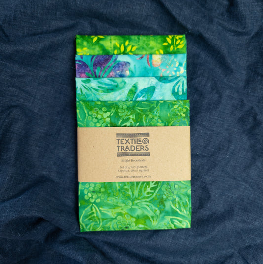 Handmade Botanical Batik Fat Quarters - 4 pieces