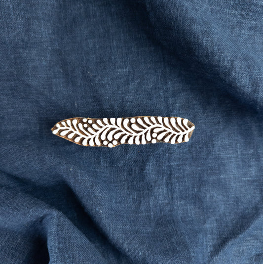 Botanical border stamp | Indian Henna Woodblock | Batik & Block Print Block - Textile Traders