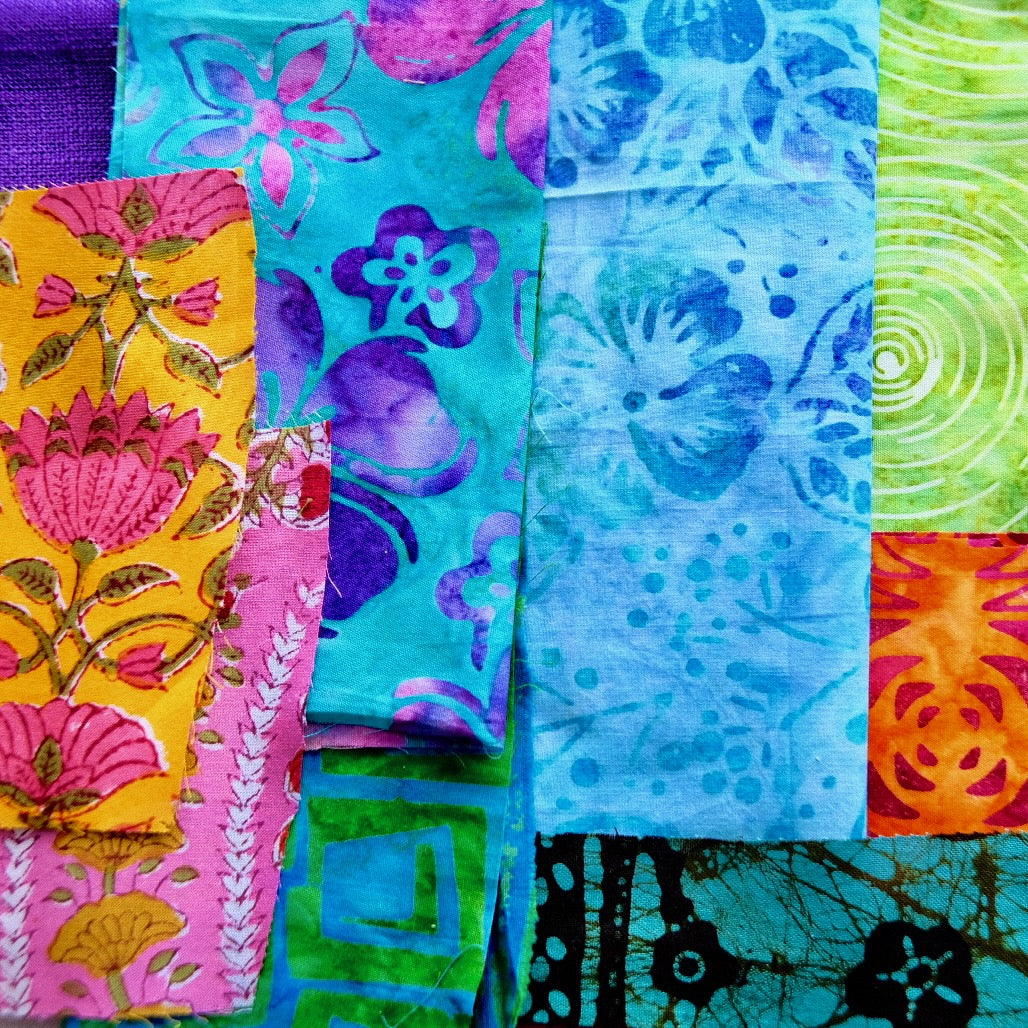Colourful Slow Stitching Fabric Bundle | Slow Stitch & Visible Mending Fabrics
