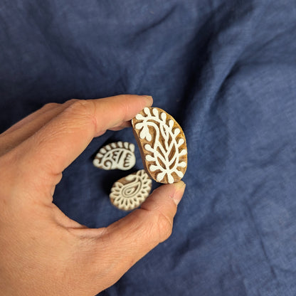 Paisley Wood Block Set for Fabric Printing, Batik and Clay Prints
