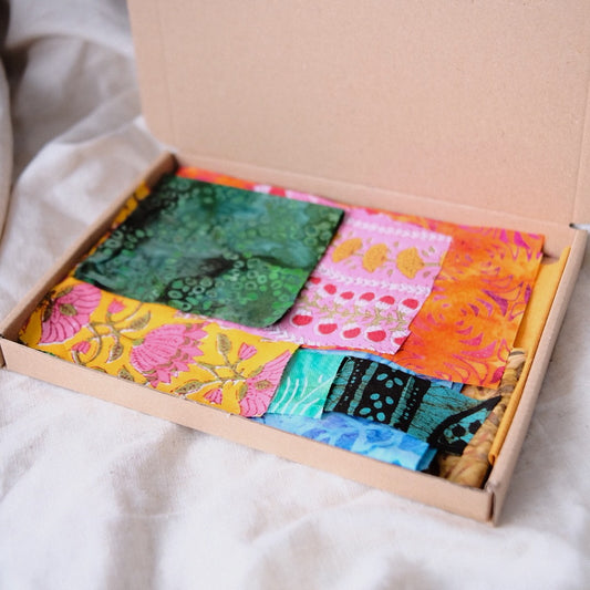 Colourful Slow Stitching Fabric Bundle | Slow Stitch & Visible Mending Fabrics