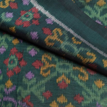 Green Ikat Remnant | 36cm x 103cm - Textile Traders