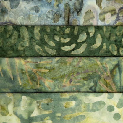 Earthy Batik Fat Quarters - 4 pieces | Quilting Fabric from Around the World