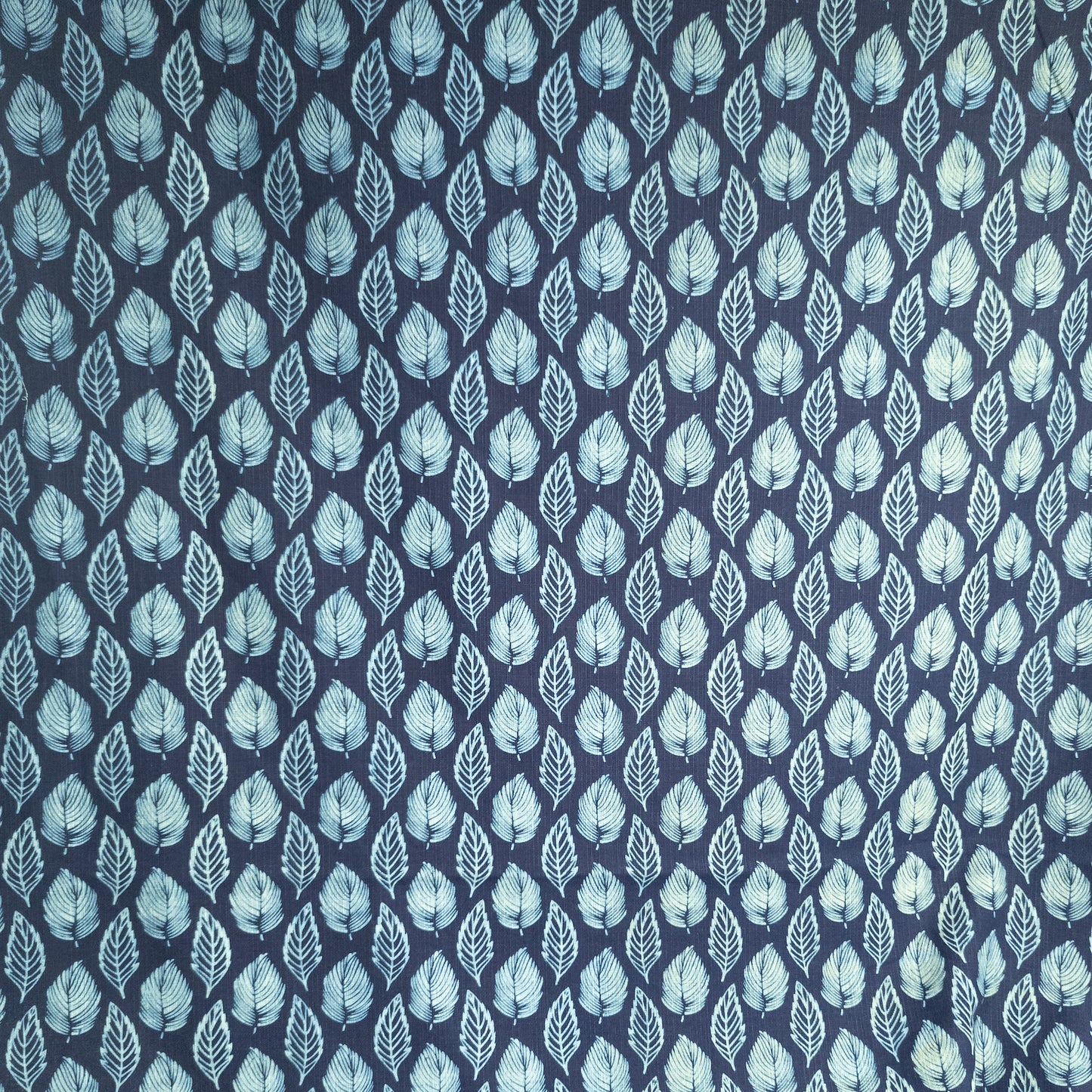 Feather Print Fabric by the Metre | Patterned Indigo Cotton | 116cm Wide - Textile Traders