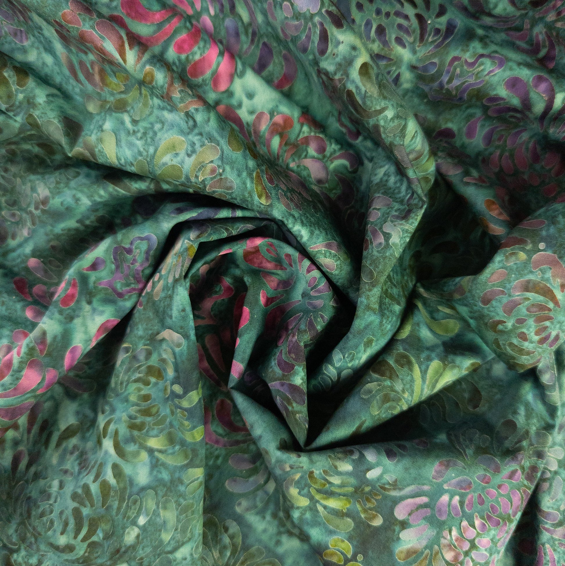 Peony print cotton batik fabric