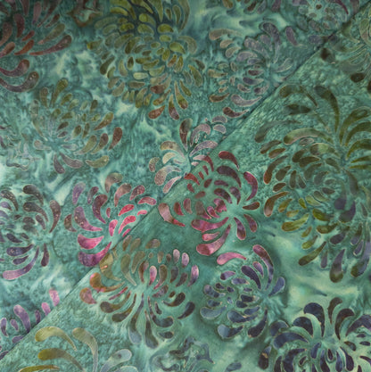 Flower print cotton batik fabric from Java