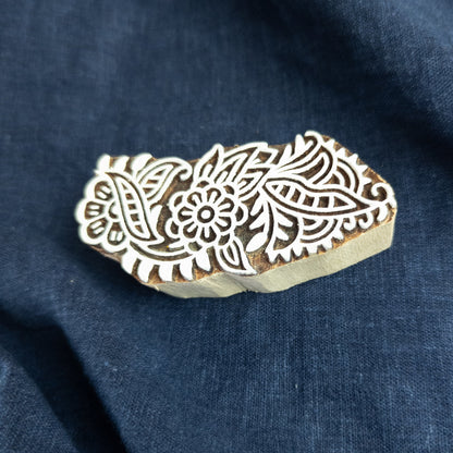 Floral Paisley Wood Block | Indian Henna Woodblock | Batik & Block Print Stamp - Textile Traders