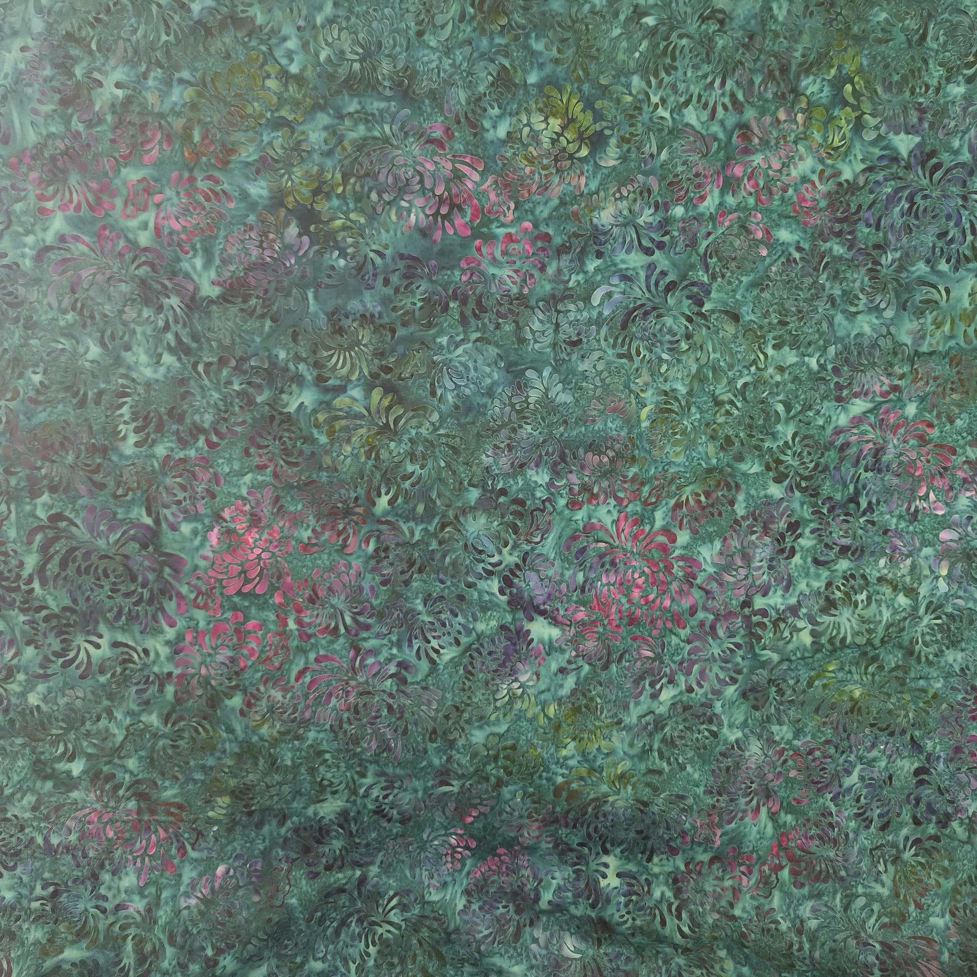 Handmade Indonesian batik fabric with a floral pattern