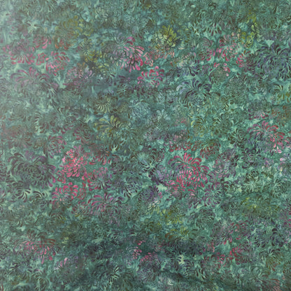 Handmade Indonesian batik fabric with a floral pattern