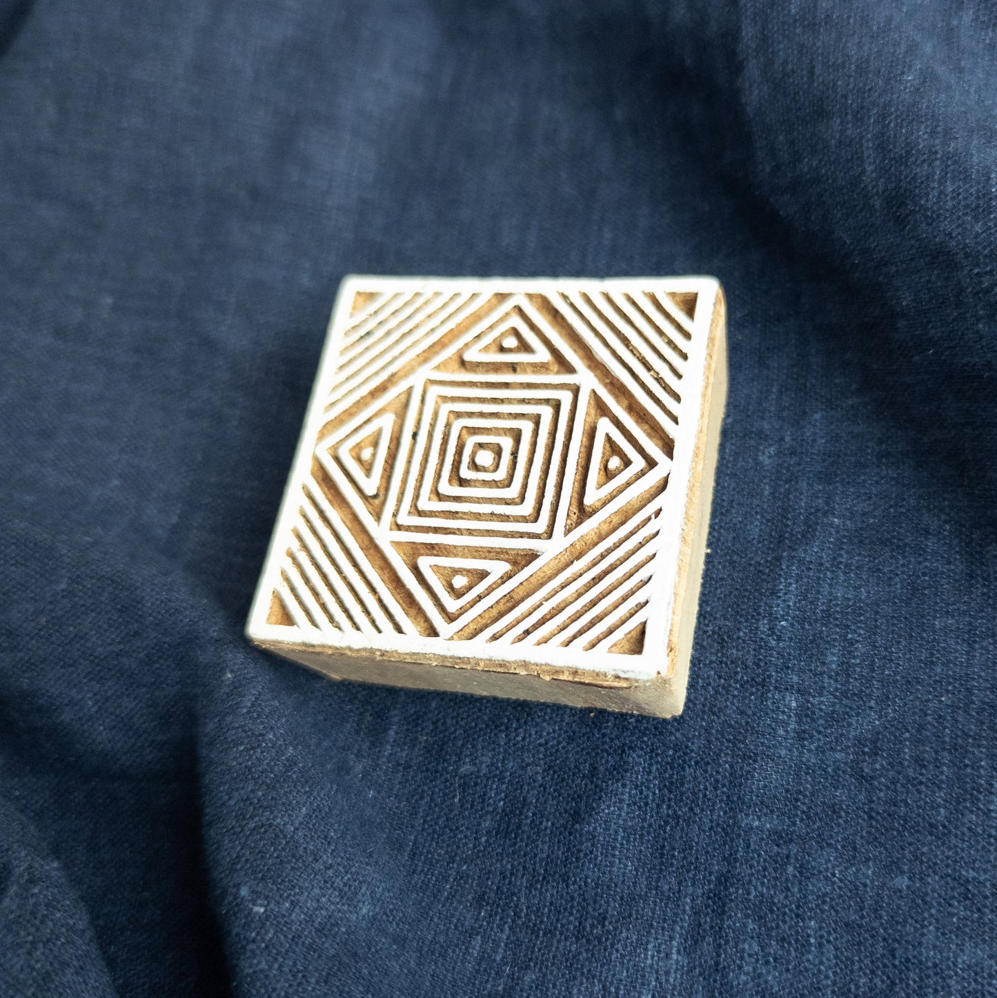 Geometric Square Wood Block | Indian Woodblock | Batik & Block Print Stamp - Textile Traders
