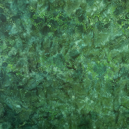 Mottled green and teal batik fabric from Indonesia