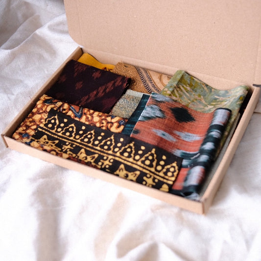 Earthy Tones Slow Stitching Bundle | Artisan Fabric Scraps