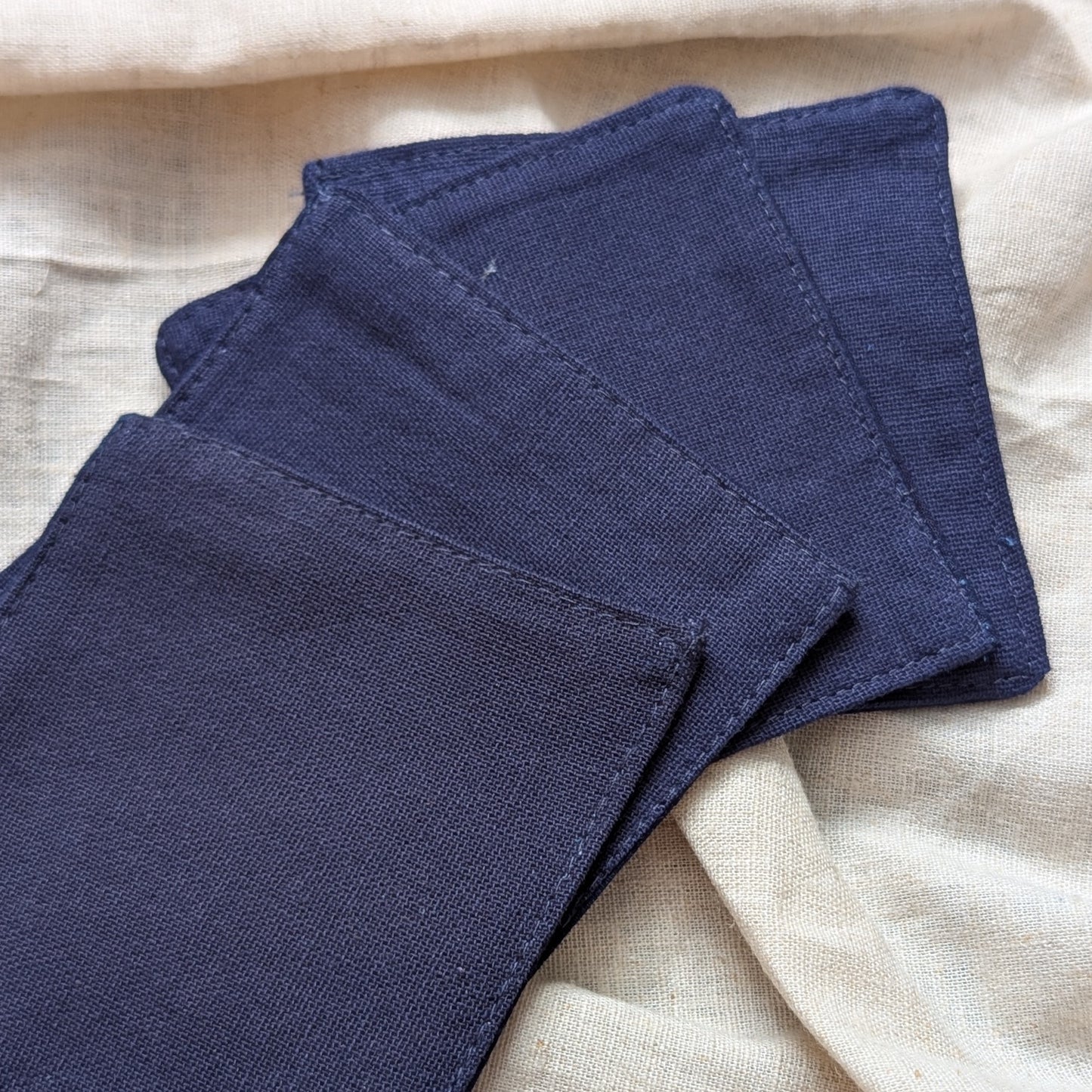 Indigo Batik Fabric Coasters (Set of 4) | Handmade Hmong Textiles