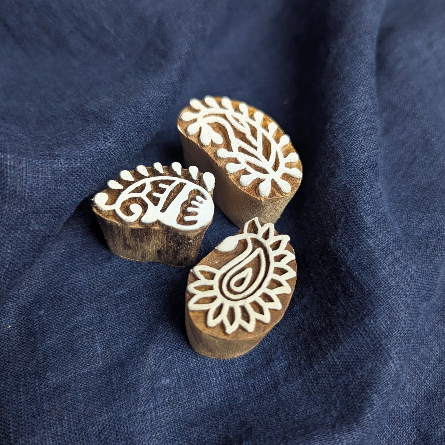 Indian Paisley Carved Wood Block Printing Set