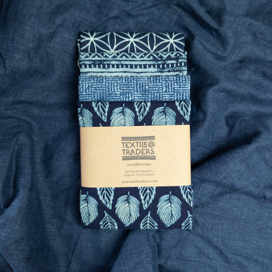 Indigo Fat Quarters - 4 pieces | Japanese Style Indigo Fabrics