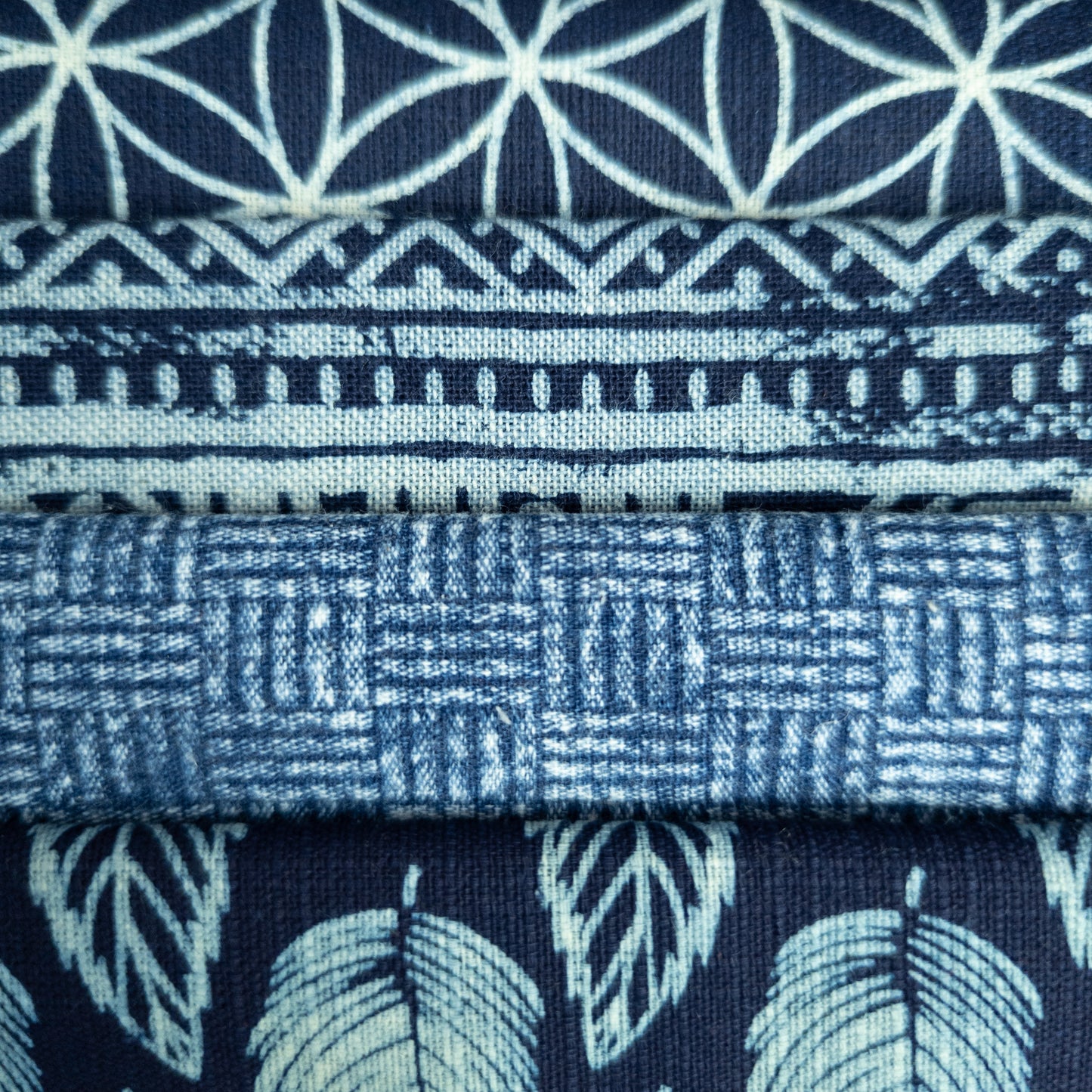 Indigo Fat Quarters - 4 pieces | Japanese Style Indigo Fabrics