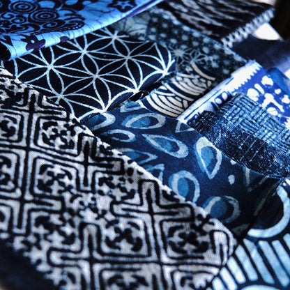 Indigo Blue Slow Stitching Bundle | Batik, Ikat & Indigo Fabric Scraps