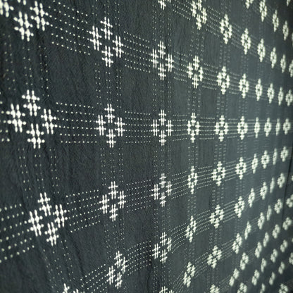 Sashiko Cotton Fabric – Black Cross Stitch Japanese Embroidered Fabric | 110cm Wide - Textile Traders