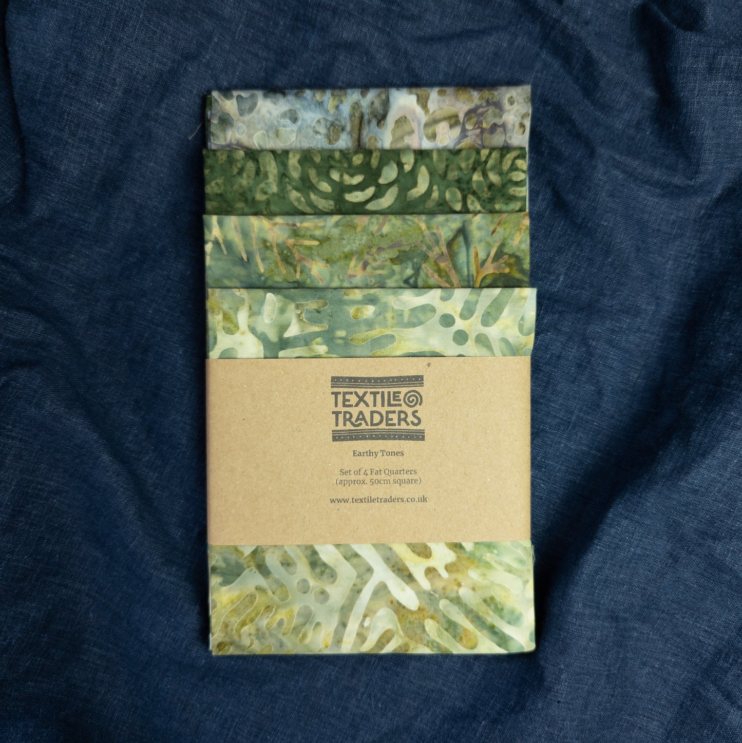 Earthy Batik Fat Quarters - 4 pieces | Quilting Fabric from Around the World