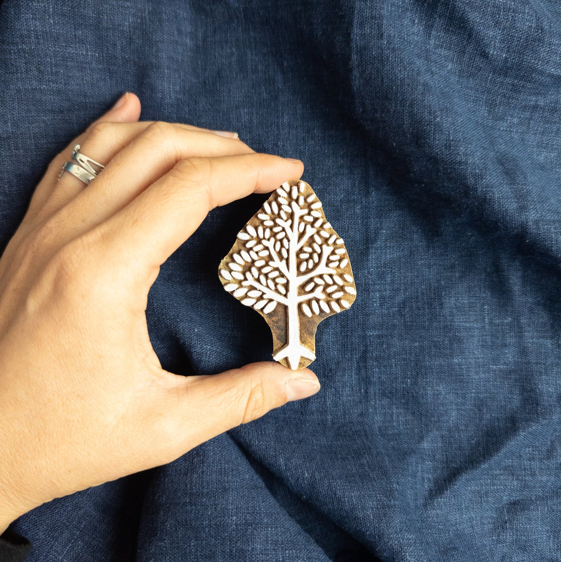 Leafy Tree Wood Block | Indian Block Print Stamps | Batik & Fabric Printing - Textile Traders