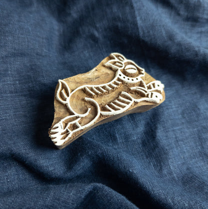 Stylised Rabbit Wood Block Stamp | Indian Batik Printing Block