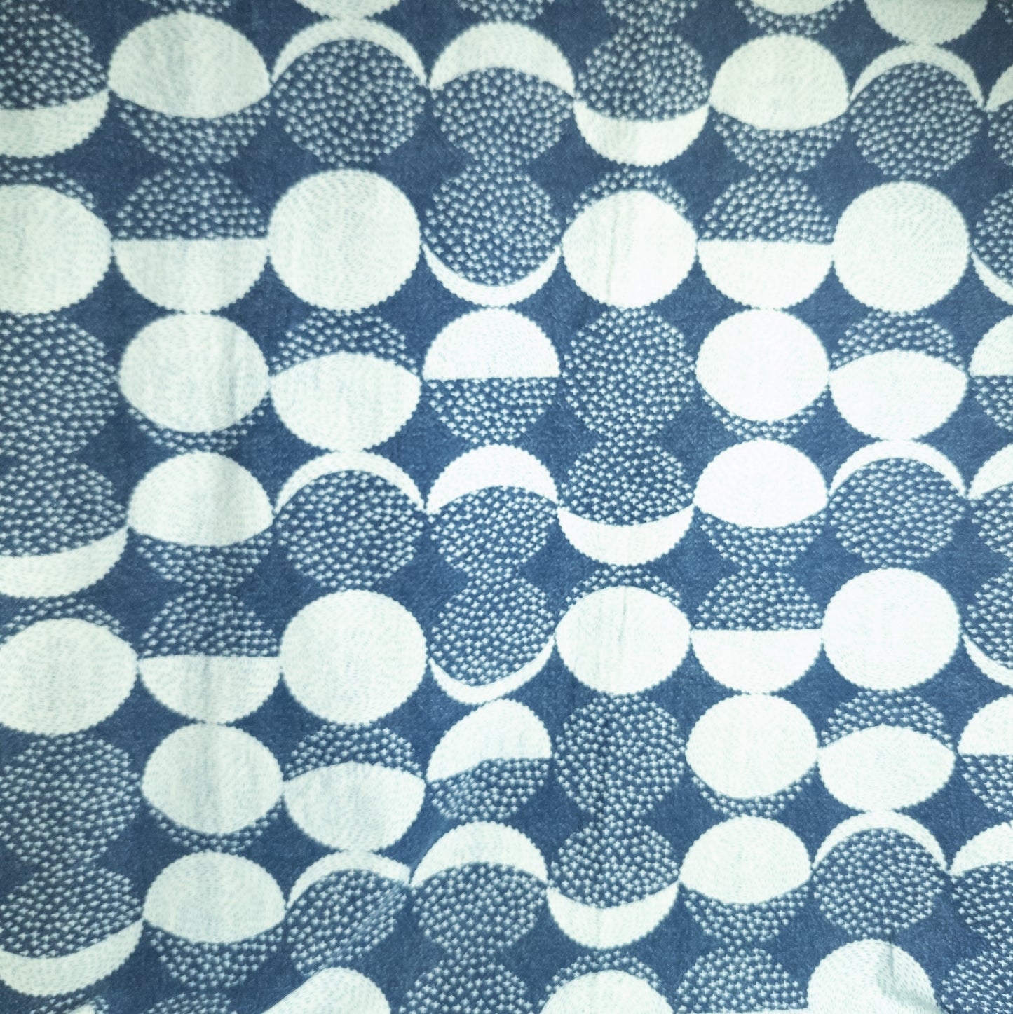 Moon Print Fabric | Stonewash Indigo Cotton | 112cm Wide - Textile Traders