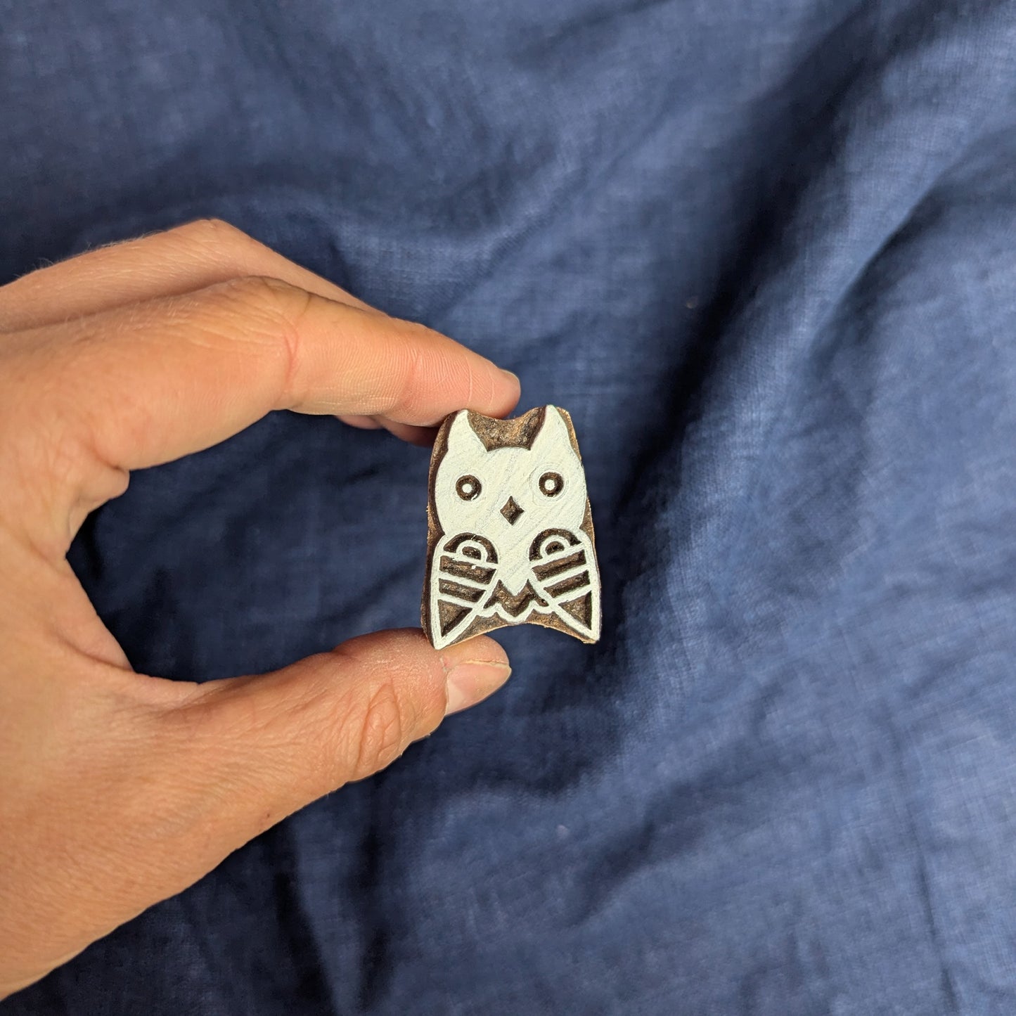 Woodblock Owl Stamp for Block Printing Fabric, Batik and Clay.
