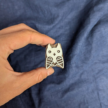 Woodblock Owl Stamp for Block Printing Fabric, Batik and Clay.