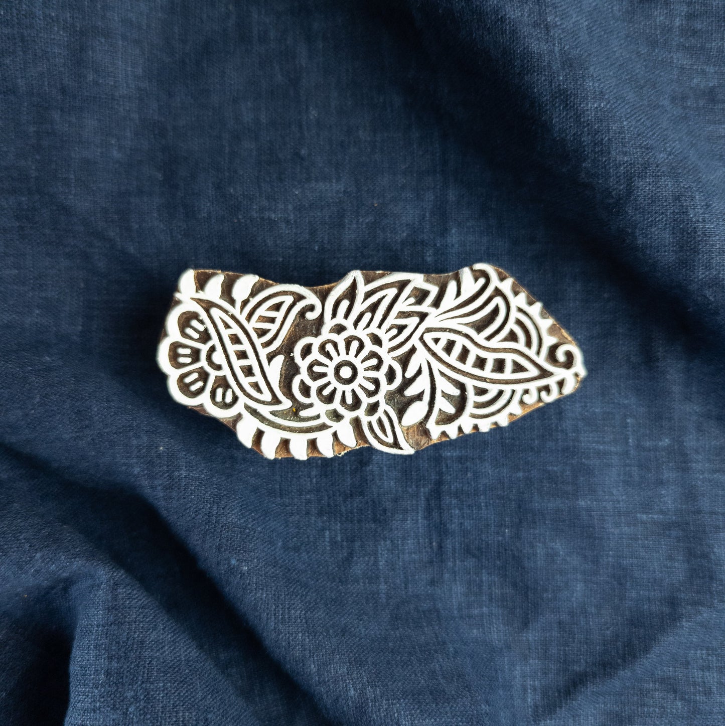 Floral Paisley Wood Block | Indian Henna Woodblock | Batik & Block Print Stamp - Textile Traders