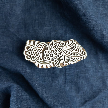 Floral Paisley Wood Block | Indian Henna Woodblock | Batik & Block Print Stamp - Textile Traders