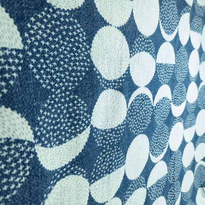 Moon Print Fabric | Stonewash Indigo Cotton | 112cm Wide - Textile Traders