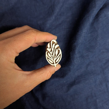 Botanical Indian Wood Block for Block Printing Fabric, Batik and Clay.