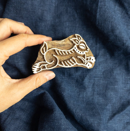 Stylised Rabbit Wood Block Stamp | Indian Batik Printing Block