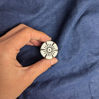 flower shaped Indian blockprint printing block 
