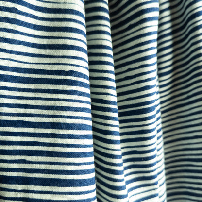 Striped Indigo Cotton | Fabric by the Metre | 114cm Wide - Textile Traders
