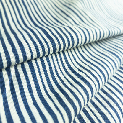 Striped Indigo Cotton | Fabric by the Metre | 114cm Wide - Textile Traders