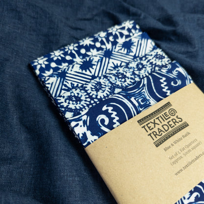 Fat Quarter Set - Traditional Blue & White Batik - 4 pack