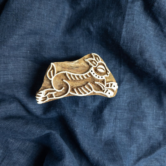 Stylised Rabbit Wood Block Stamp | Indian Batik Printing Block