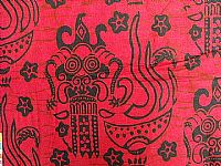 Photo 1 of our Bali batik sarong scarlet red