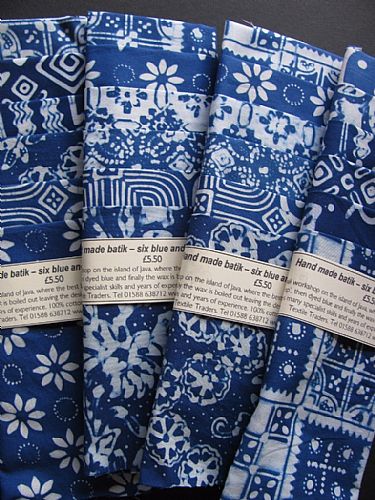 Photo of our Blue and White Batik sample set
