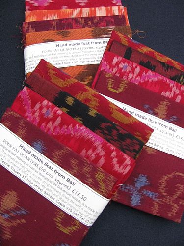 Photo of our Terracotta and Red Ikat 4 fat quarters