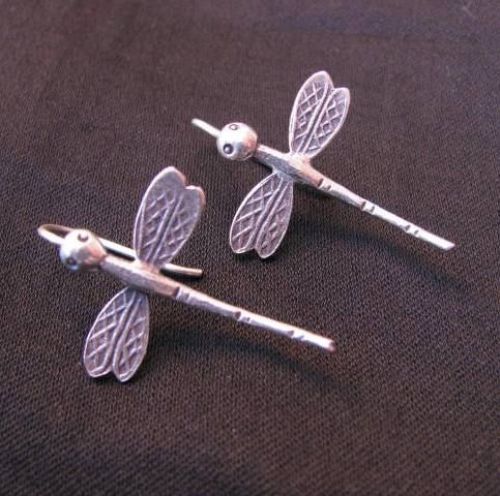 Photo of our Silver dragonflies earrings