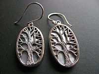 Photo 3 of our Oval Tree of Life silver earrings