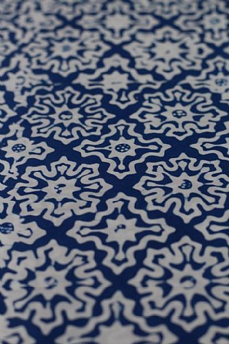 Photo of our Blue and White Batik Geometric Flowers