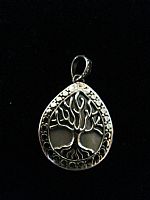 Photo 2 of our Teardrop Tree of Life silver pendant