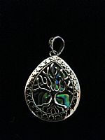 Photo 3 of our Teardrop Tree of Life silver pendant