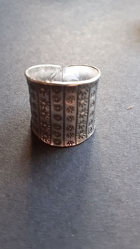 Photo of our Stamped designs wide silver ring