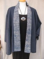 Photo 1 of our Deep blue hemp jacket with Miao batik