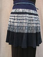 Dark Indigo pleated batik skirt